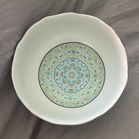 SOUP/CEREAL BOWL 222 FIFTH LYRIA TEAL PRETTY - Picture 2 of 4